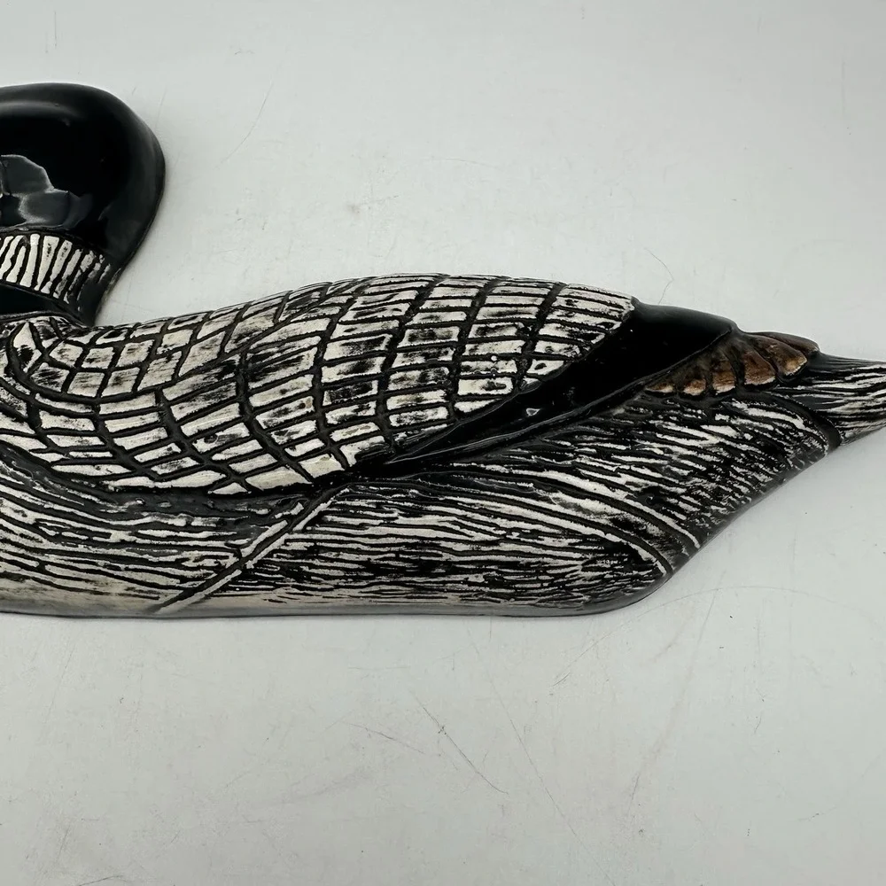 Ceramic Duck Wall Hanging Black And White Glossy Finish 10